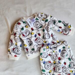 Winnie the Pooh Baby and Toddler Christmas Faux Sherpa Top and Joggers Set